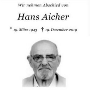 Hans Aicher Todesanzeige